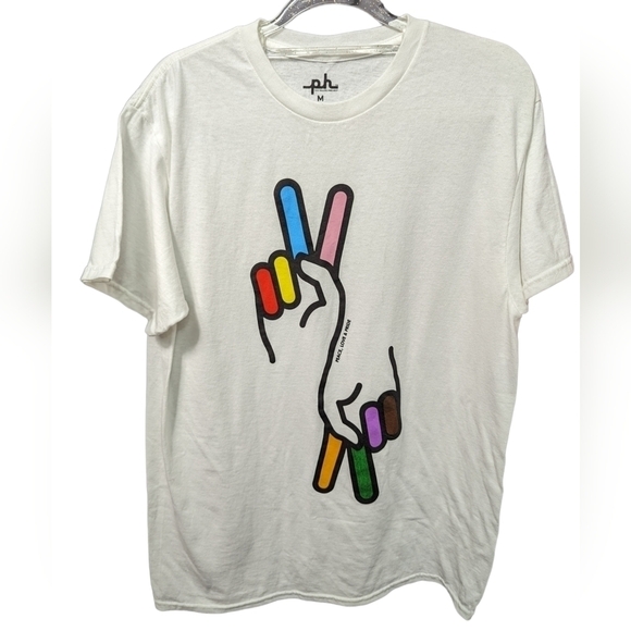 The Phluid Project Peace Sign Pride Tee Sz M - Picture 1 of 5